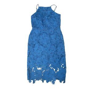 Adalyn Rae Farrah Lace Dress Blue New Raw Hem Feminine Party Romantic Wedding